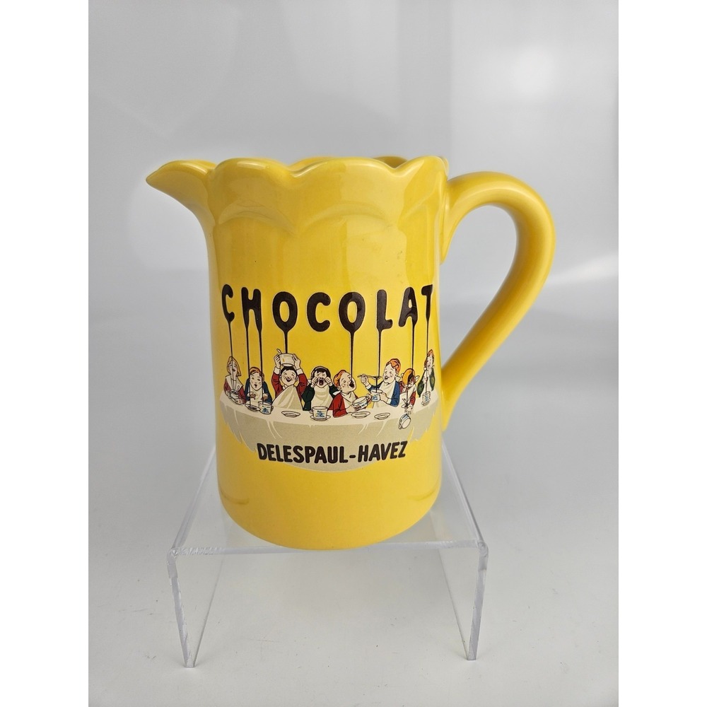 Chocolat Delespaul French Advertising Small Pitcher Yellow France